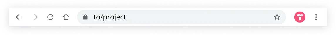 The browser URL bar with to/project typed in