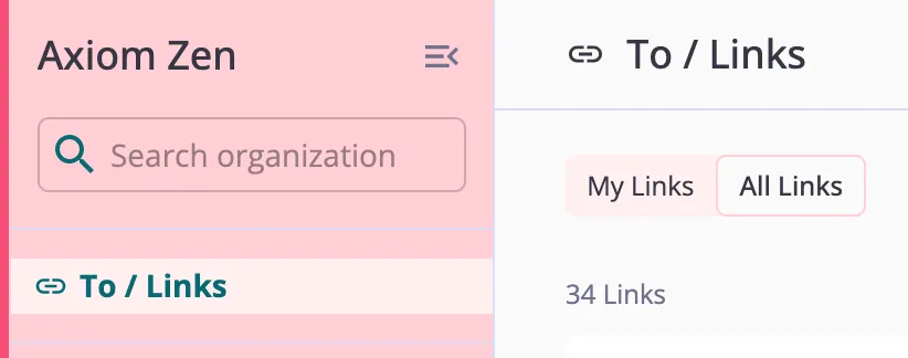 The To / Links section with the My Links and All Links tabs